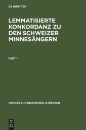 book Lemmatisierte Konkordanz zu den Schweizer Minnesängern