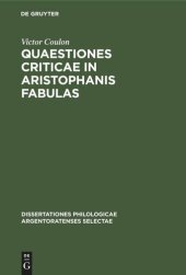 book Quaestiones criticae in Aristophanis fabulas