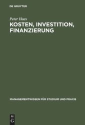 book Kosten, Investition, Finanzierung: Planung und Kontrolle mit Excel