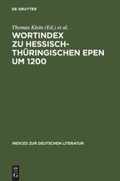 book Wortindex zu hessisch-thüringischen Epen um 1200