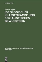 book Ideologischer Klassenkampf und sozialistisches Bewußtsein