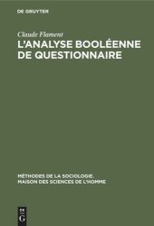 book L’analyse booléenne de questionnaire