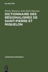 book Dictionnaire des régionalismes de Saint-Pierre et Miquelon