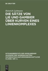 book Die Sätze von Lie und Gambier über Kurven eines Linienkomplexes