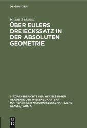 book Über Eulers Dreieckssatz in der absoluten Geometrie