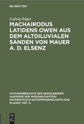 book Machairodus latidens Owen aus dem altdiluvialen Sanden von Mauer a. d. Elsenz