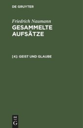 book Gesammelte Aufsätze: [4] Geist und Glaube