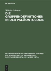 book Die Gruppendefinitionen in der Paläontologie