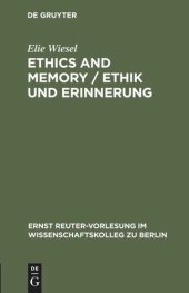 book Ethics and Memory / Ethik und Erinnerung