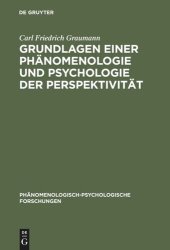 book Grundlagen einer Phänomenologie und Psychologie der Perspektivität