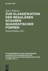 book Zur Klassifikation der regulären Scharen quadratischer Formen