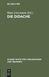 book Die Didache: Mit kritischem Apparat