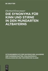 book Die Synonyma für Kinn und Stirne in den Mundarten Altbayerns