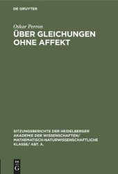 book Über Gleichungen ohne Affekt