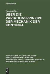 book Über die Variationsprinzipe der Mechanik der Kontinua