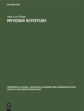 book Miyoshi Kiyoyuki: Seine Leben und seine Welt