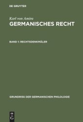 book Germanisches Recht: Band 1. Rechtsdenkmäler