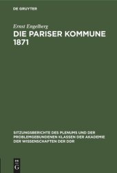 book Die Pariser Kommune 1871: Schöpferkraft der Massen und wissenschaftliche Theorie