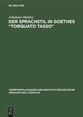 book Der Sprachstil in Goethes „Torquato Tasso “