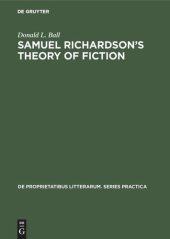 book Samuel Richardson’s theory of fiction