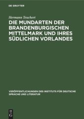 book Die Mundarten der brandenburgischen Mittelmark und ihres südlichen Vorlandes