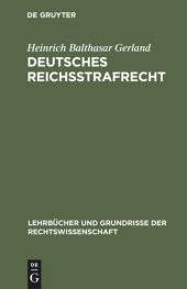 book Deutsches Reichsstrafrecht: Ein Lehrbuch