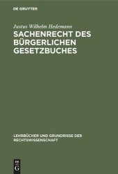 book Sachenrecht des Bürgerlichen Gesetzbuches