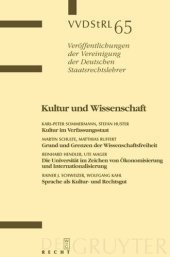 book Kultur und Wissenschaft: Berichte und Diskussionen auf der Tagung der Vereinigung der Deutschen Staatsrechtslehrer in Frankfurt am Main vom 5. bis 8. Oktober 2005