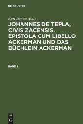 book Johannes de Tepla, Civis Zacensis, Epistola cum Libello Ackerman und Das Büchlein Ackerman