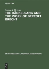 book The Bänkelsang and the work of Bertolt Brecht