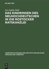 book Das Eindringen des Neuhochdeutschen in die Rostocker Ratskanzlei