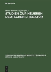 book Studien zur neueren deutschen Literatur