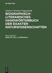 book Biographisch-Literarisches Handwörterbuch der exakten Naturwissenschaften: Band 7b, Teil 2 Lieferung 2