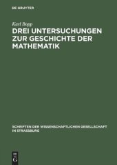 book Drei Untersuchungen zur Geschichte der Mathematik