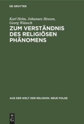 book Zum Verständnis des religiösen Phänomens