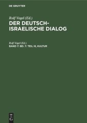 book Der deutsch-israelische Dialog: Band 7 Bd. 7: Teil III, Kultur