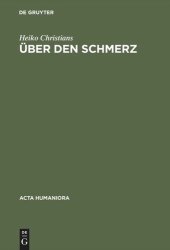 book Über den Schmerz: Eine Untersuchung von Gemeinplätzen