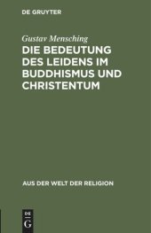 book Die Bedeutung des Leidens im Buddhismus und Christentum