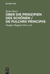 book Über die Prinzipien des Schönen / De pulchrii principiis: Eine Preisschrift