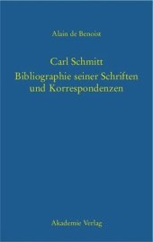 book Carl Schmitt – Bibliographie seiner Schriften und Korrespondenzen