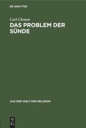 book Das Problem der Sünde