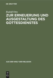 book Zur Erneuerung und Ausgestaltung des Gottesdienstes