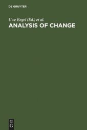 book Analysis of Change: Advanced Techniques in Panel Data Analysis