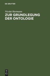 book Zur Grundlegung der Ontologie