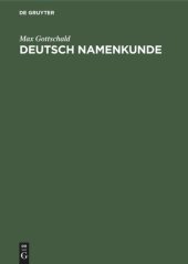 book Deutsch Namenkunde