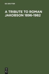 book A Tribute to Roman Jakobson 1896-1982