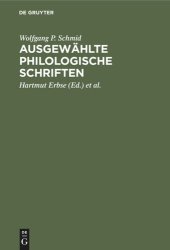 book Ausgewählte philologische Schriften