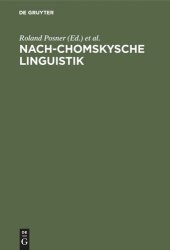 book Nach-Chomskysche Linguistik: Neuere Arbeiten von Berliner Linguisten