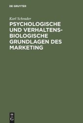 book Psychologische und verhaltensbiologische Grundlagen des Marketing