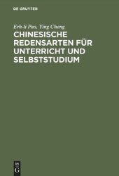 book Chinesische Redensarten für Unterricht und Selbststudium